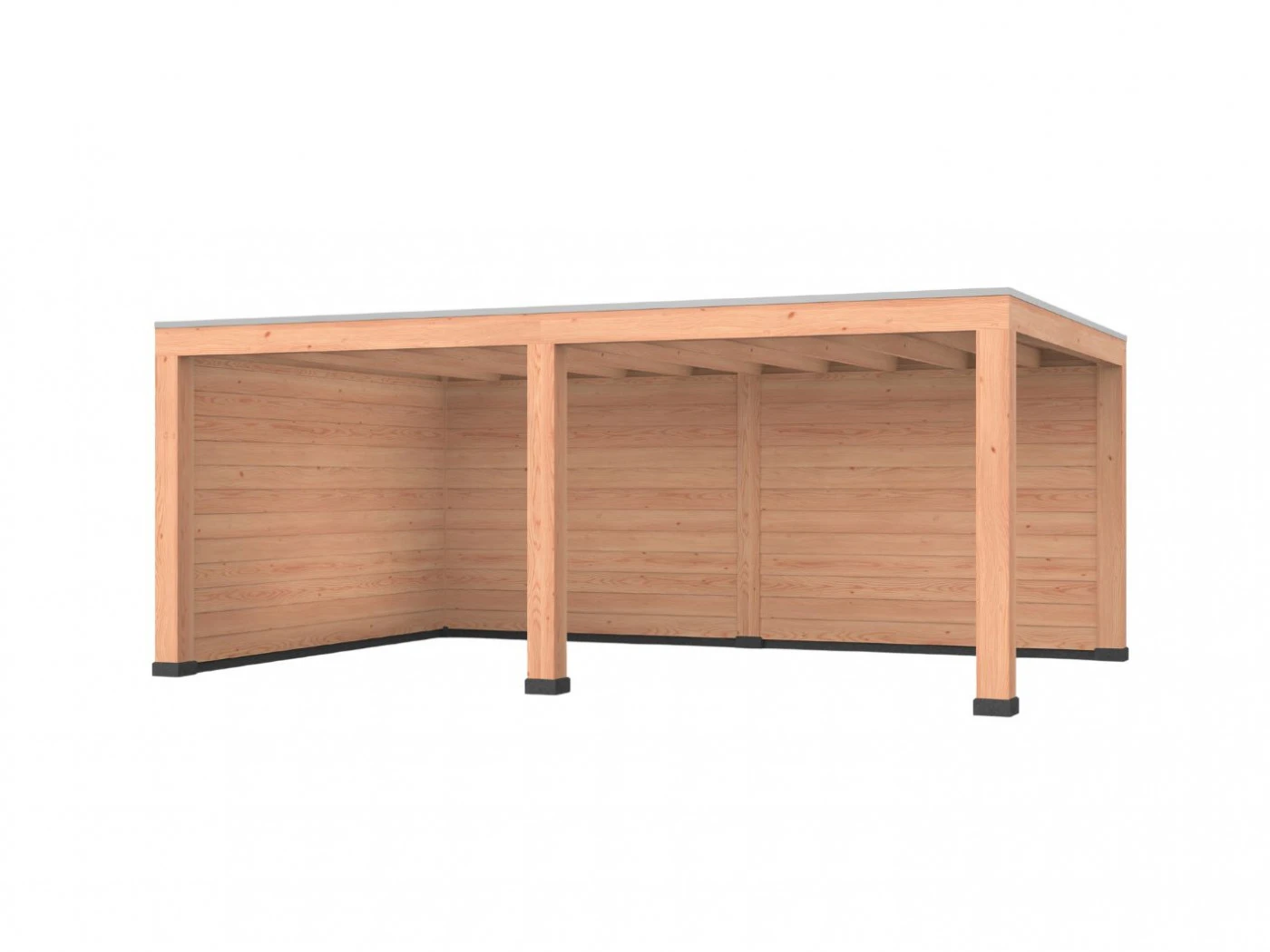 Douglas overkapping, 600 x 400, met achterwand en zijwand, Westwood Robuust - Afbeelding 1
